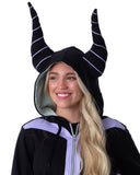 Disney Womens' Villains Maleficent 3D Horns Costume Full-Zip Hoodie