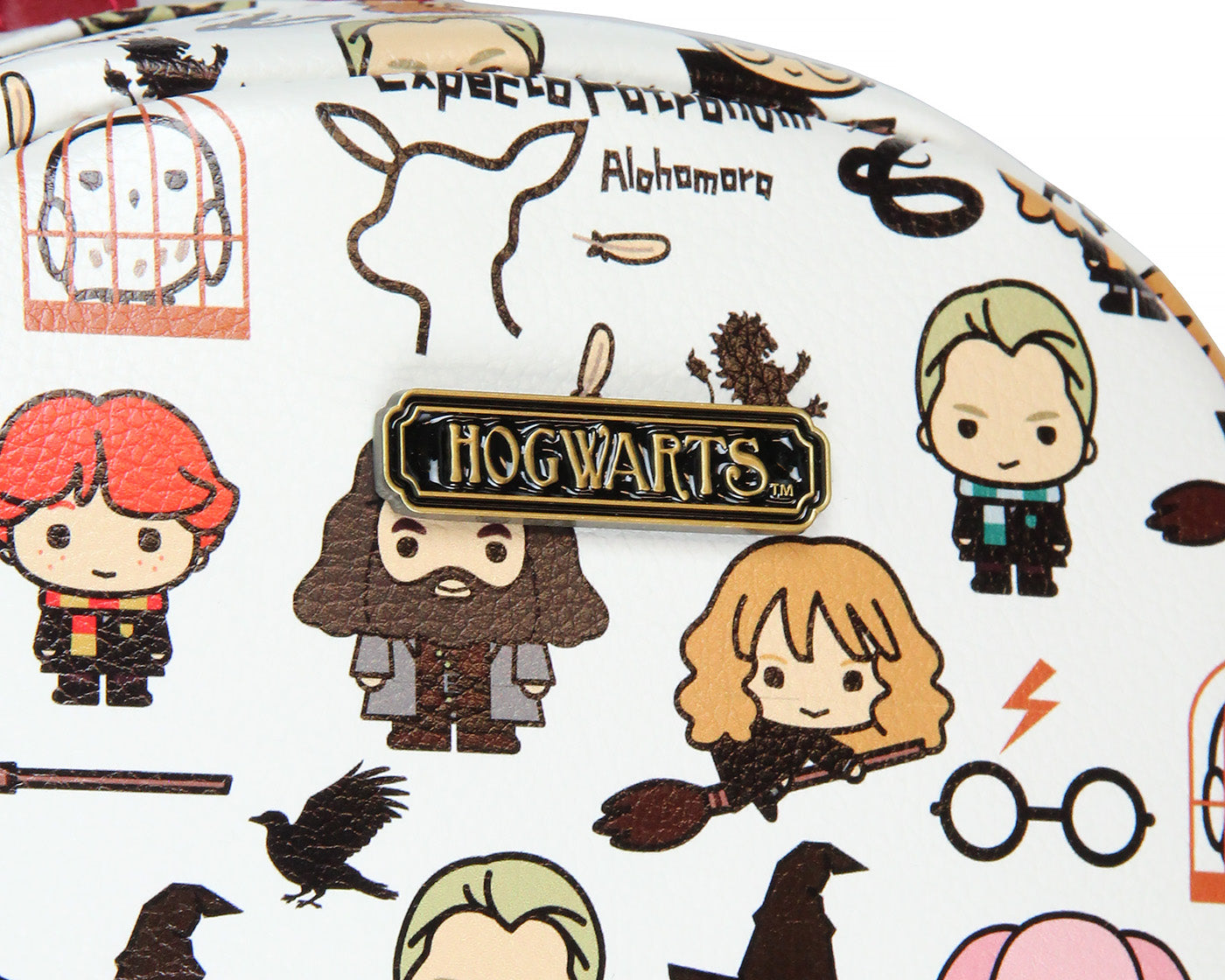 Harry Potter Allover Chibi Character Pattern Faux Leather Tote Bag Mini Backpack 11"