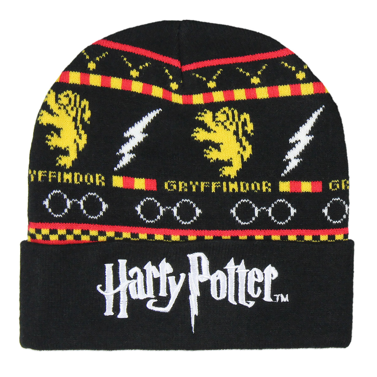 Harry Potter Gryffindor Themed Design Knit Cuff Beanie and Glove Set Youth OSFM