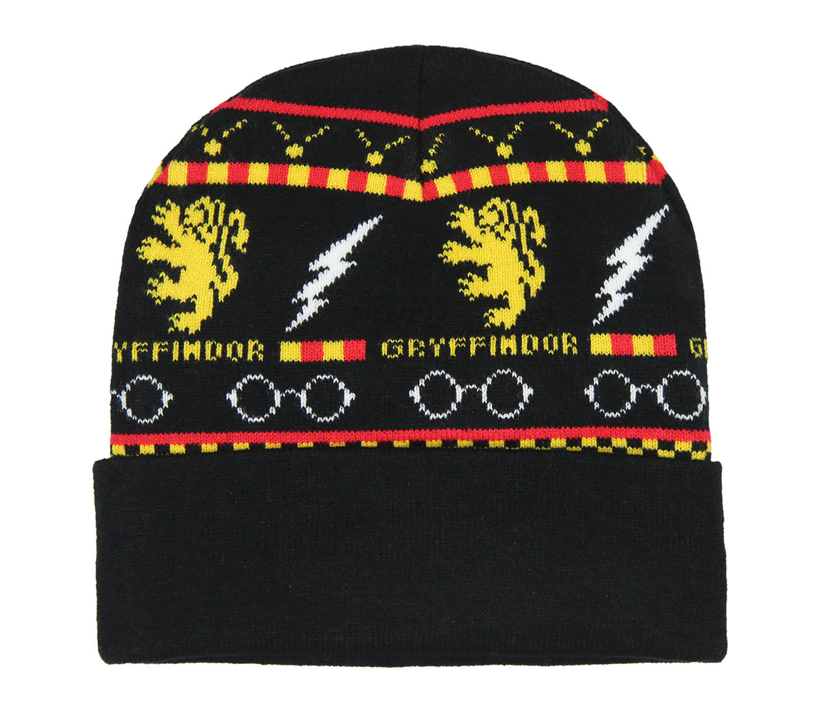 Harry Potter Gryffindor Themed Design Knit Cuff Beanie and Glove Set Youth OSFM