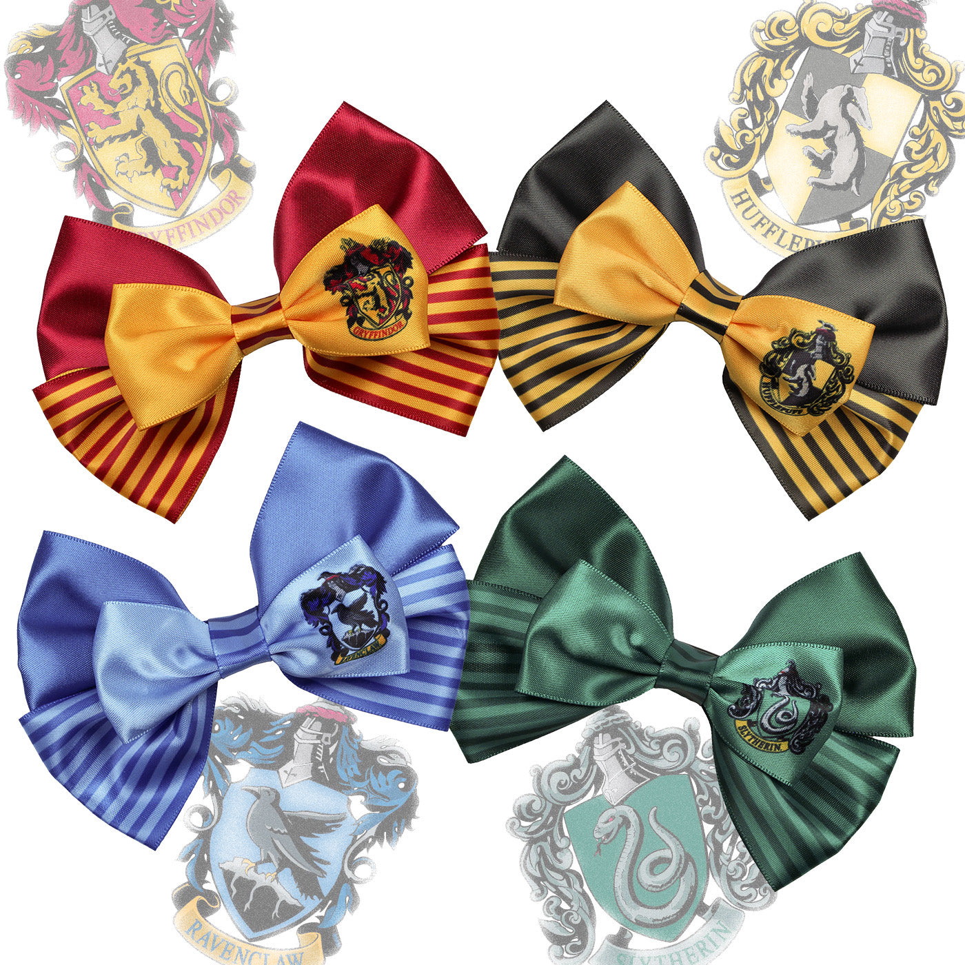 Harry Potter Hogwarts School House Crests Hair Bows - All 4 Houses Available - Seven Times Six