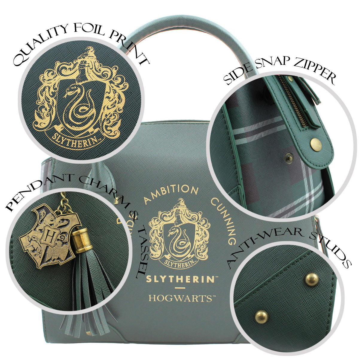 Harry Potter Purse Designer Handbag Hogwarts Houses Womens Top Handle Shoulder
