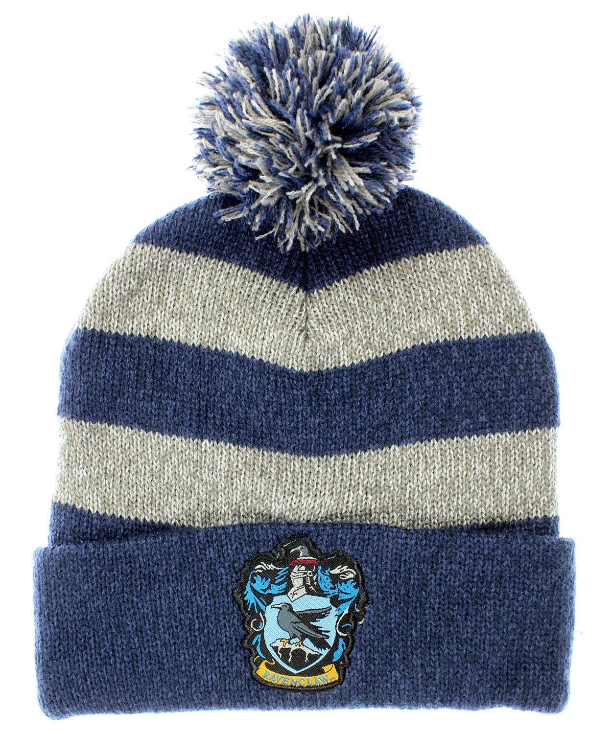Harry Potter Hogwarts Houses Knit Ravenclaw Scarf & Pom Beanie Set (Ravenclaw)