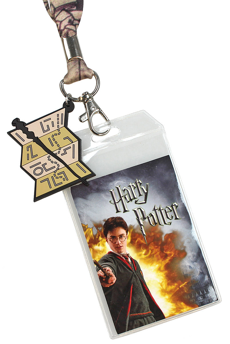 Harry Potter I Solemnly Swear That I Am Up To No Good Lanyard w/ Badge Holder and Marauders Map Charm
