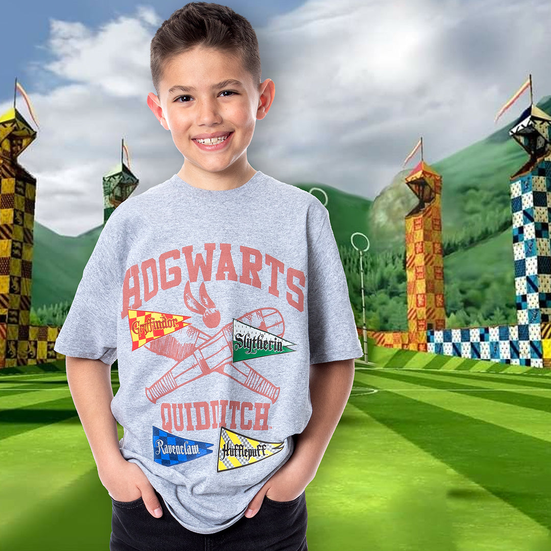 Harry Potter Boys' Hogwarts Quidditch Youth Short Sleeve T-Shirt Kids