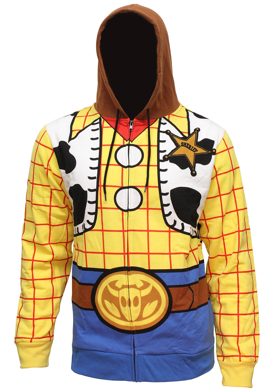 Disney Pixar Toy Story Men's I Am Woody The Cowboy Costume Adult Zip Hoodie (3X)