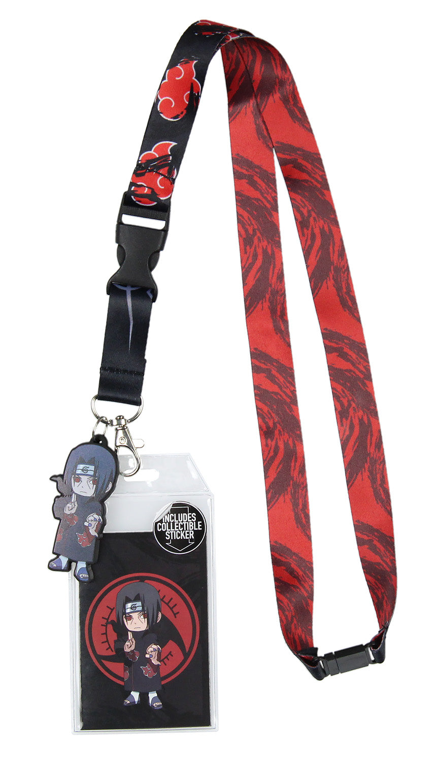Naruto Shippuden Itachi Uchiha ID Badge Holder Lanyard w/ Pendant Sticker