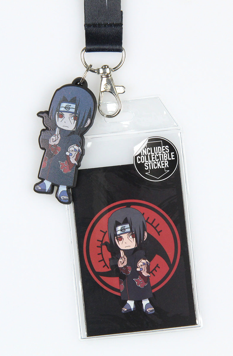 Naruto Shippuden Itachi Uchiha ID Badge Holder Lanyard w/ Pendant Sticker