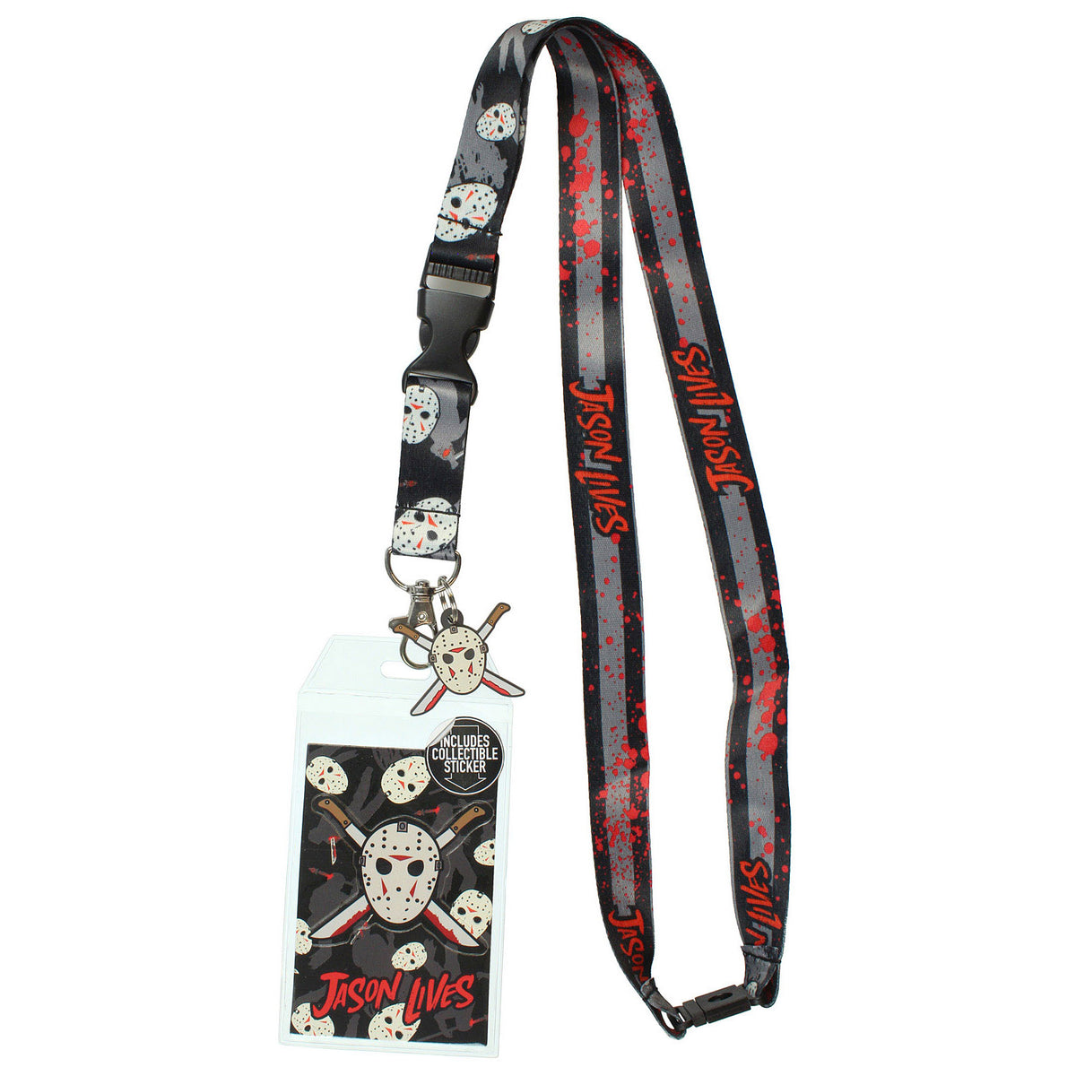 Friday The 13th Jason Lives ID Lanyard Badge Holder With 1.5" Pendant