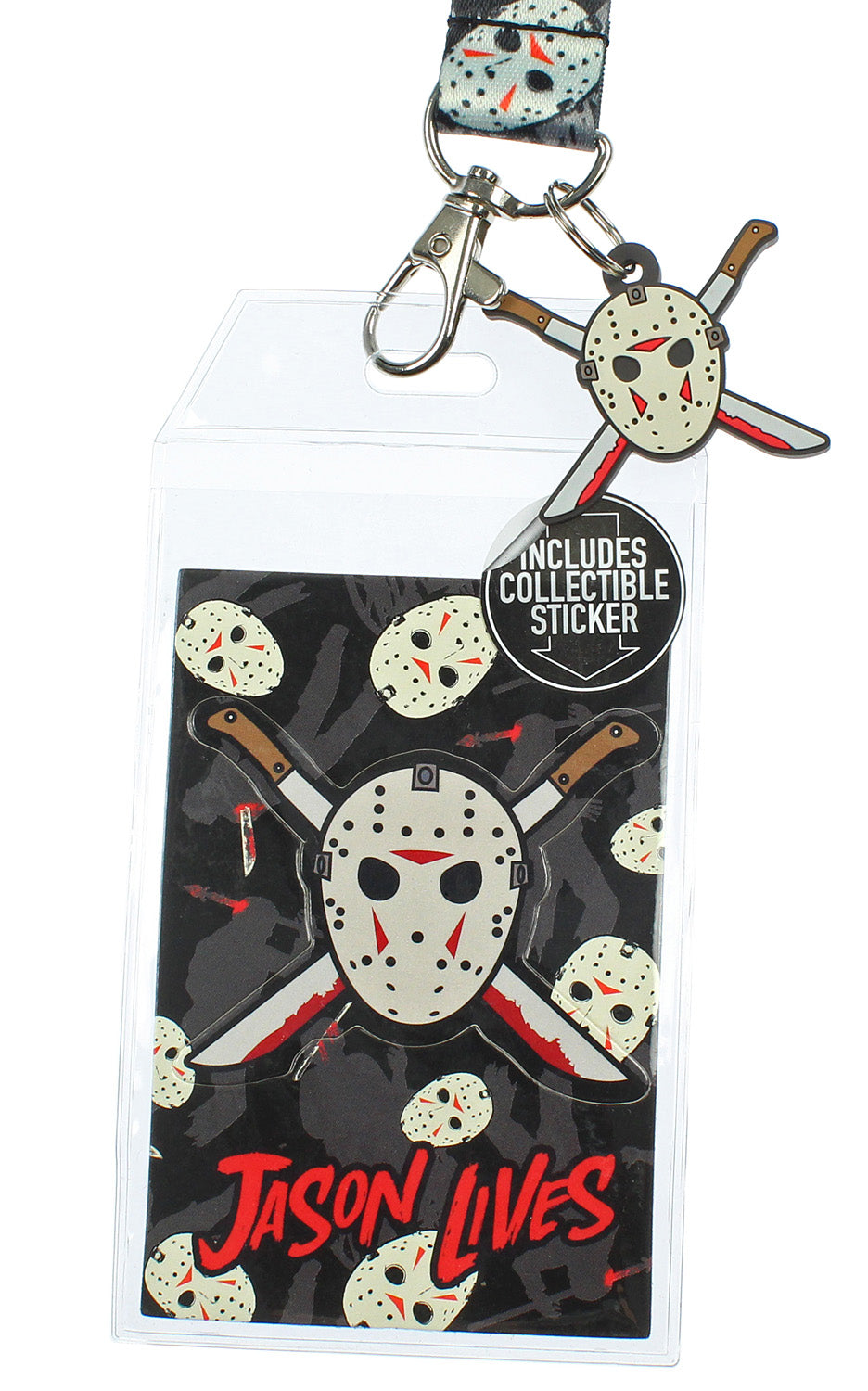 Friday The 13th Jason Lives ID Lanyard Badge Holder With 1.5" Pendant