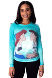 Disney Women's Juniors The Little Mermaid Kiss The Girl Pullover Top