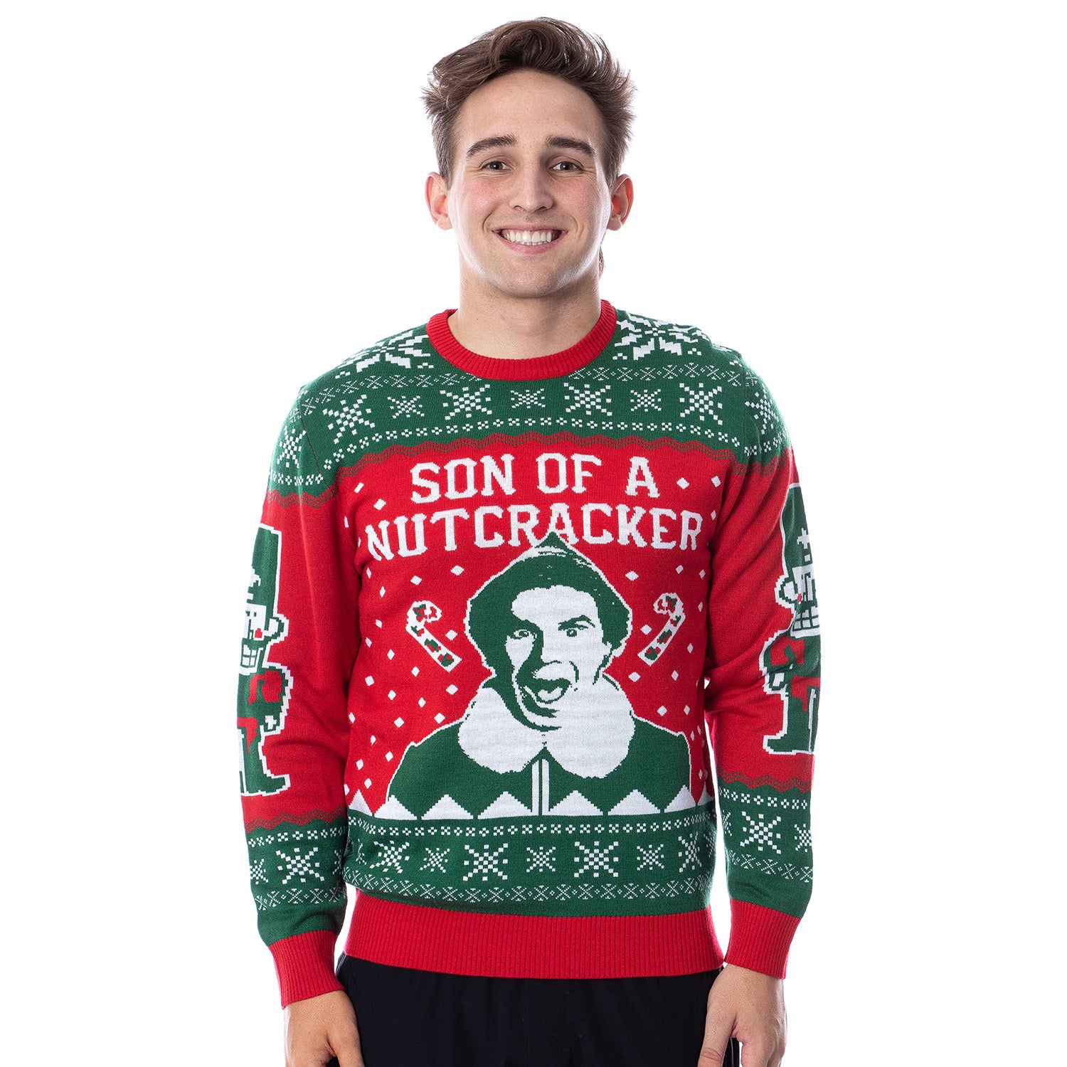 ELF Movie Men's Son of a Nutcracker Ugly Sweater for Christmas Knit Pullover