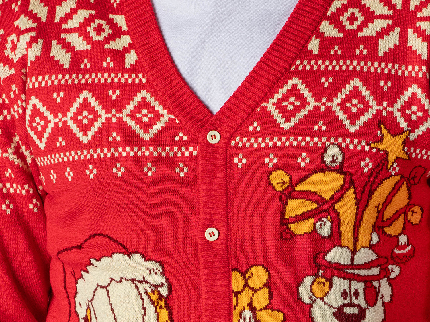 Garfield Men's Odie and Garfield Ugly Sweater Button-Up Knit Cardigan