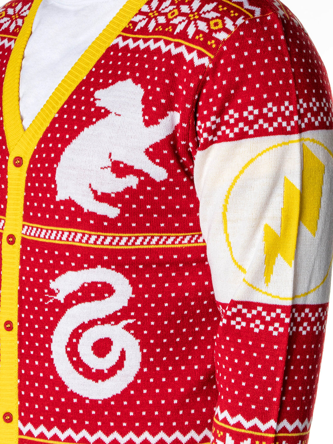 Harry Potter Men's Hogwarts Houses Ugly Sweater for Christmas Cardigan