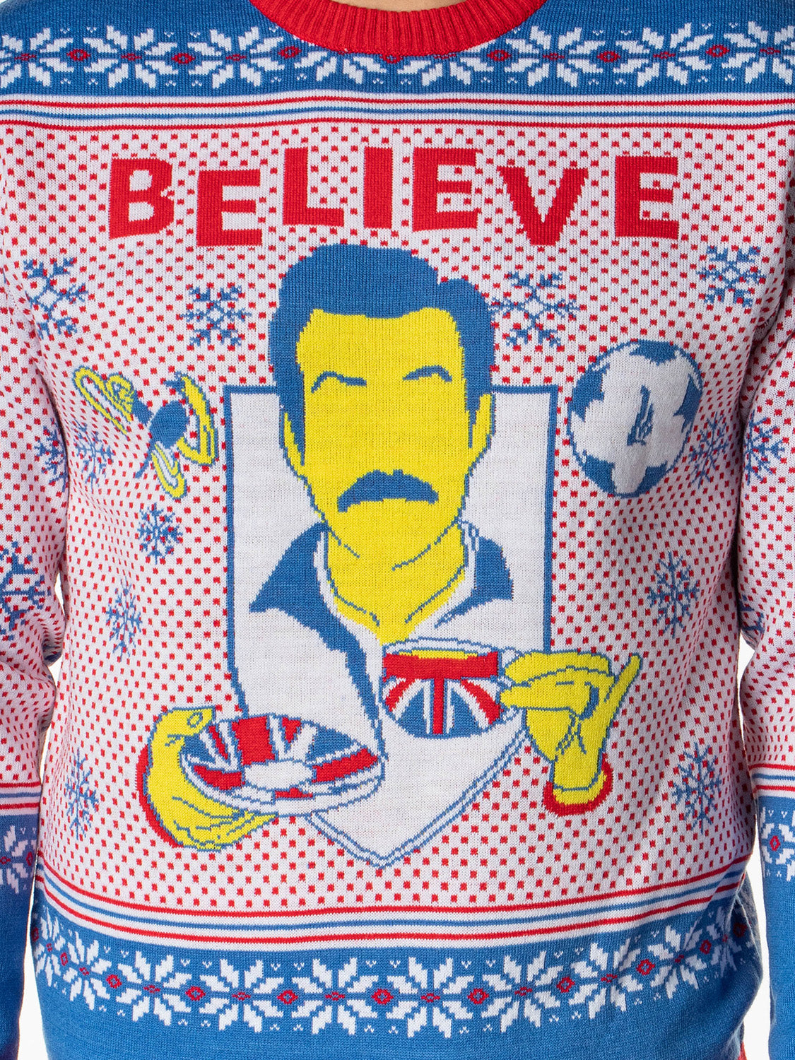 Ted Lasso Men's Believe Fair Isle Ugly Sweater for Christmas Knit Pullover