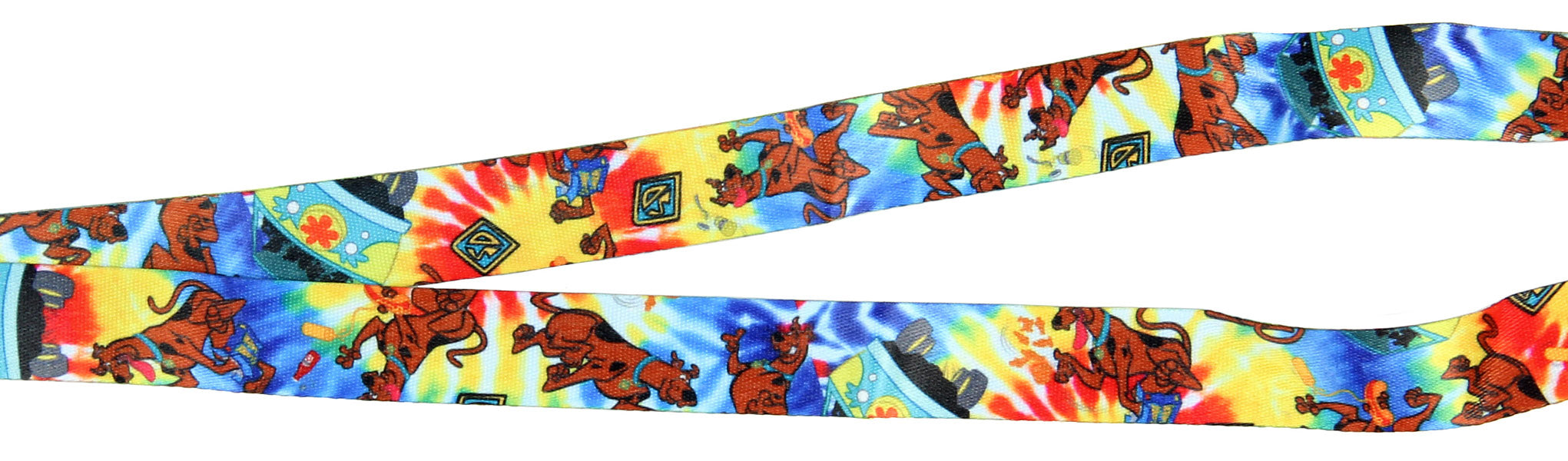 Scooby Doo Tie Dye Lanyard Keychain ID Holder Mystery Machine Charm and Sticker