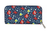 Loungefly Disney Little Mermaid Ariel And Flounder Faux Leather Full Zip Wallet