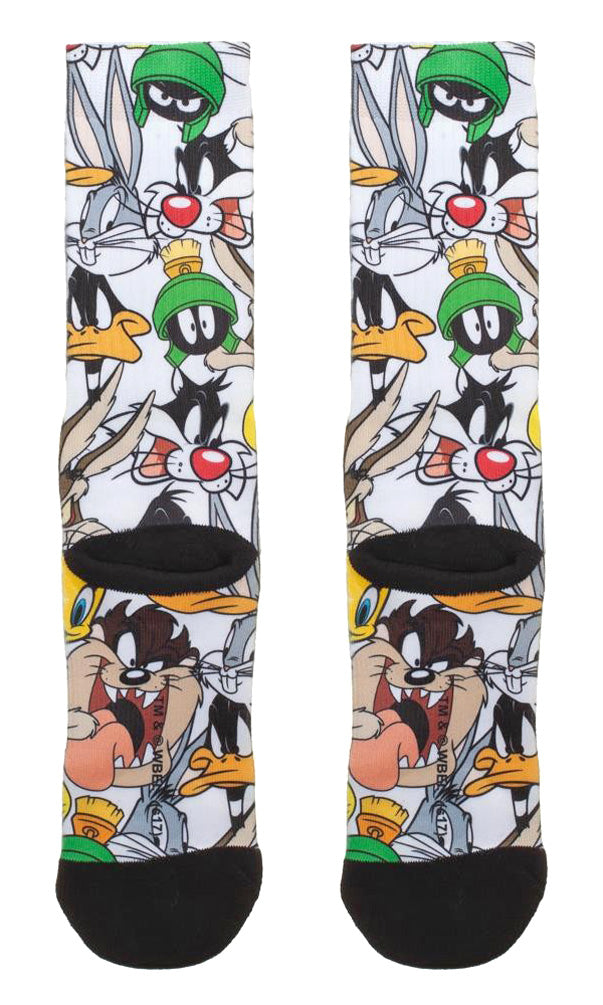 Looney Tunes Bugs Bunny Daffy Duck Tweety Character Sublimated Crew Socks - Seven Times Six