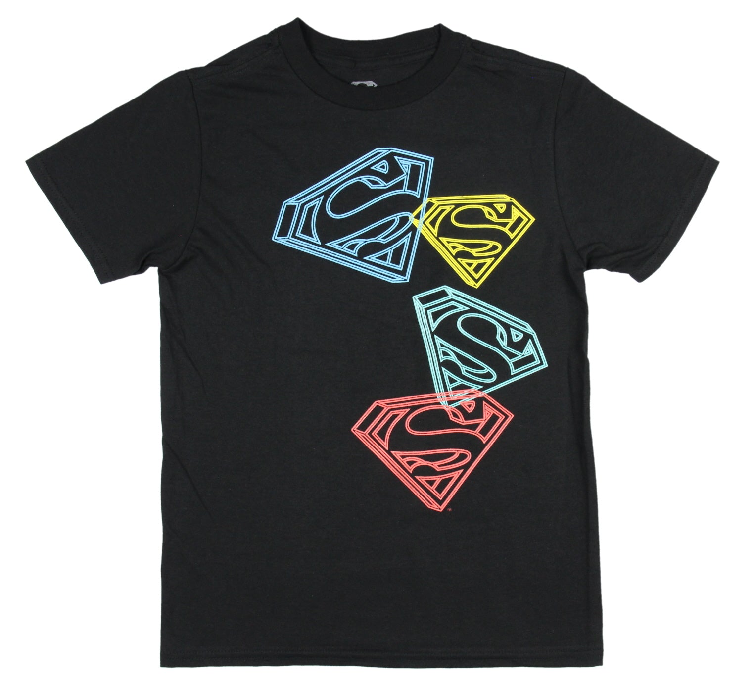Superman Boys' Magnificent Shield Logo on Repeat Youth Graphic Print T-Shirt