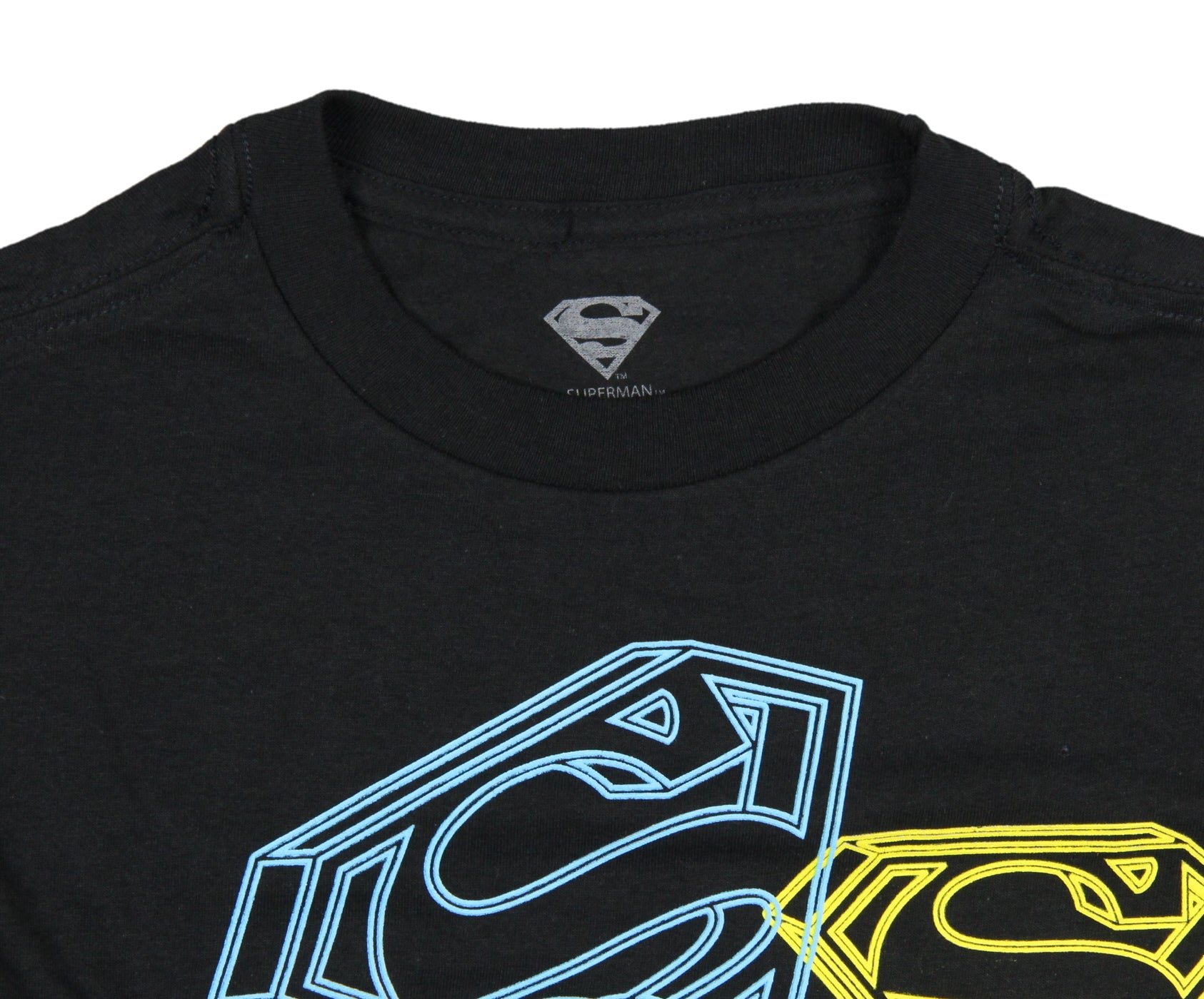 Superman Boys' Magnificent Shield Logo on Repeat Youth Graphic Print T-Shirt