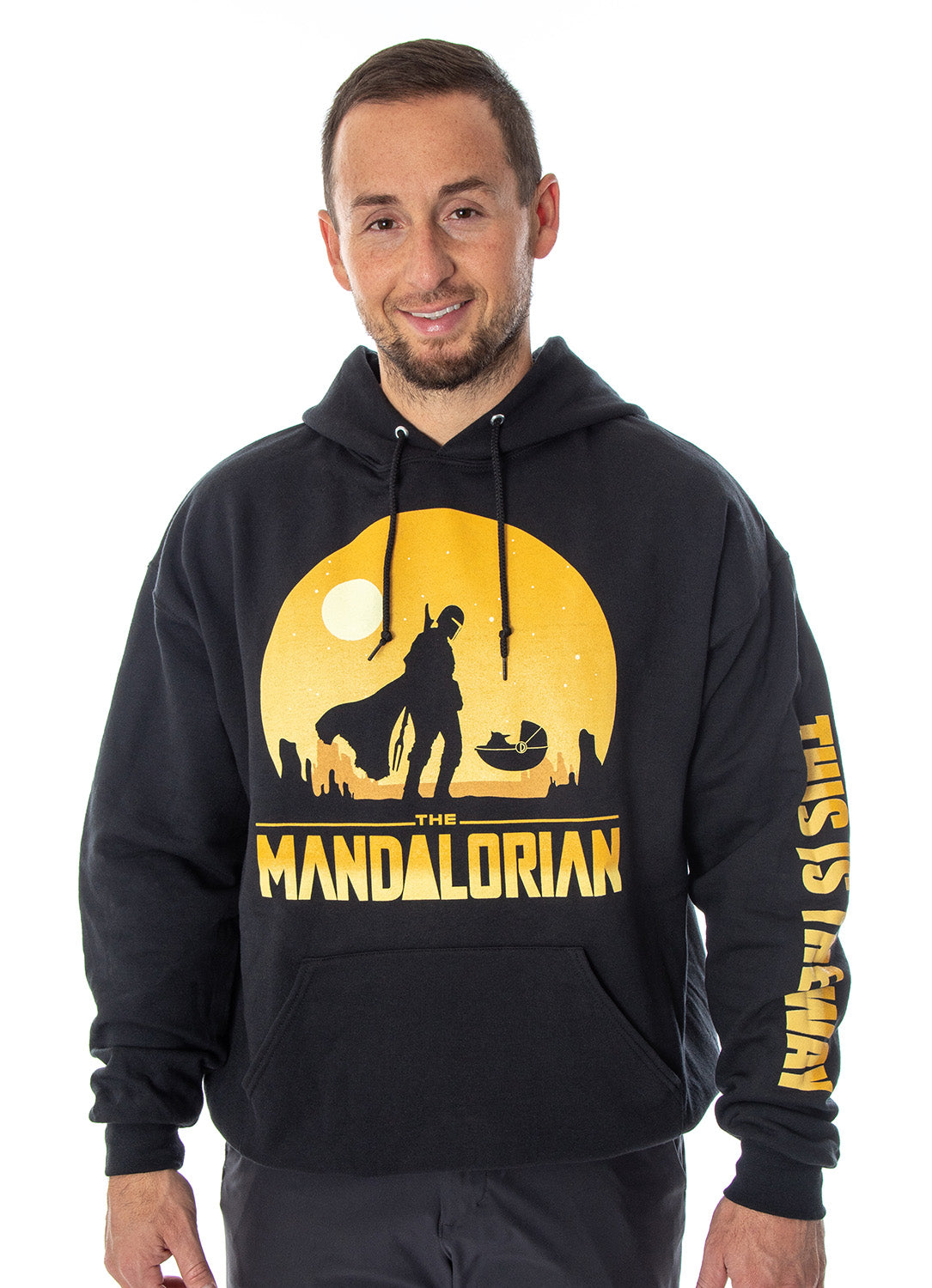 Star Wars Men's The Mandalorian Silhouette Scene Pullover Hoodie