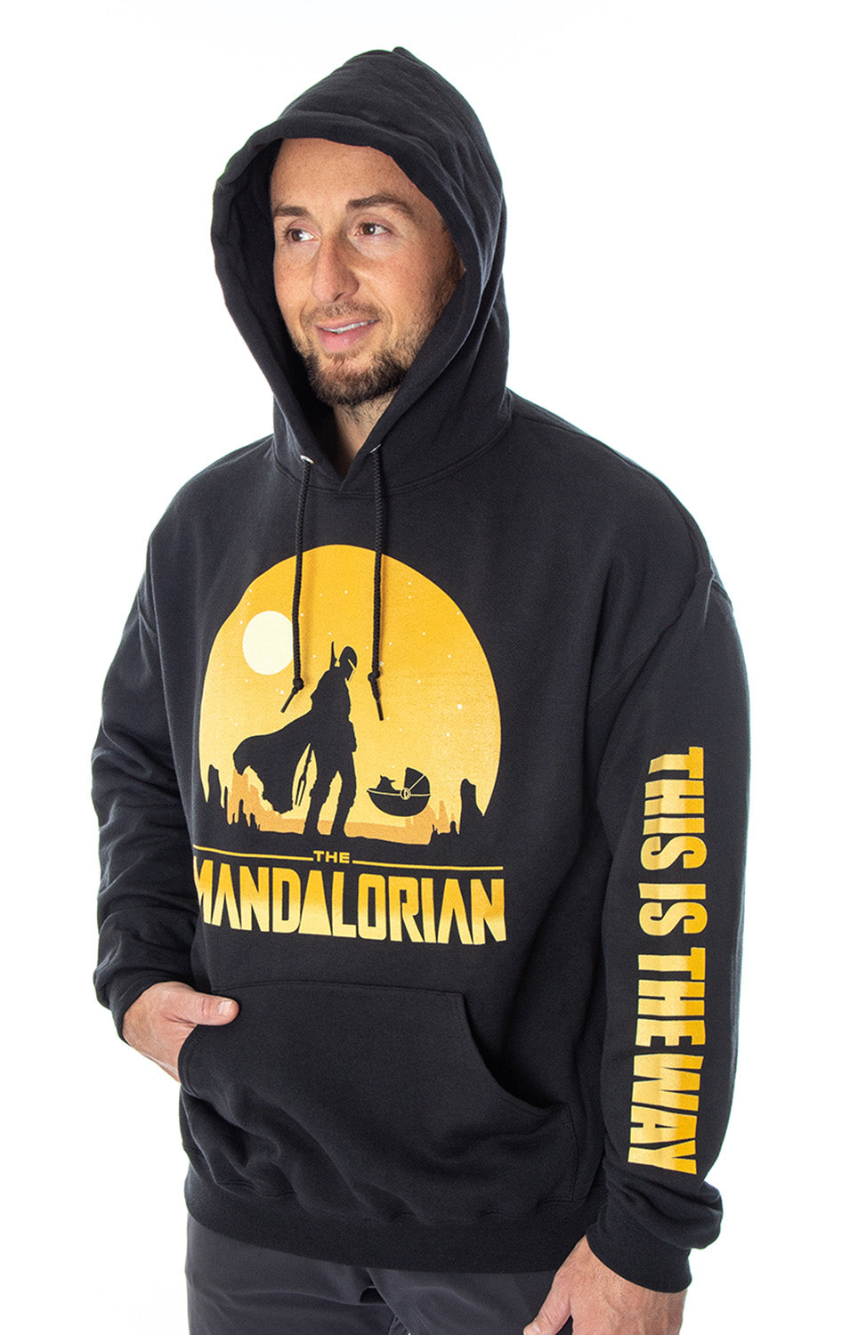 Star Wars Men's The Mandalorian Silhouette Scene Pullover Hoodie