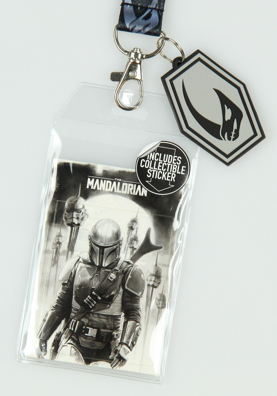 Star Wars The Mandalorian Bounty Hunter Lanyard ID Holder With Rhino Charm