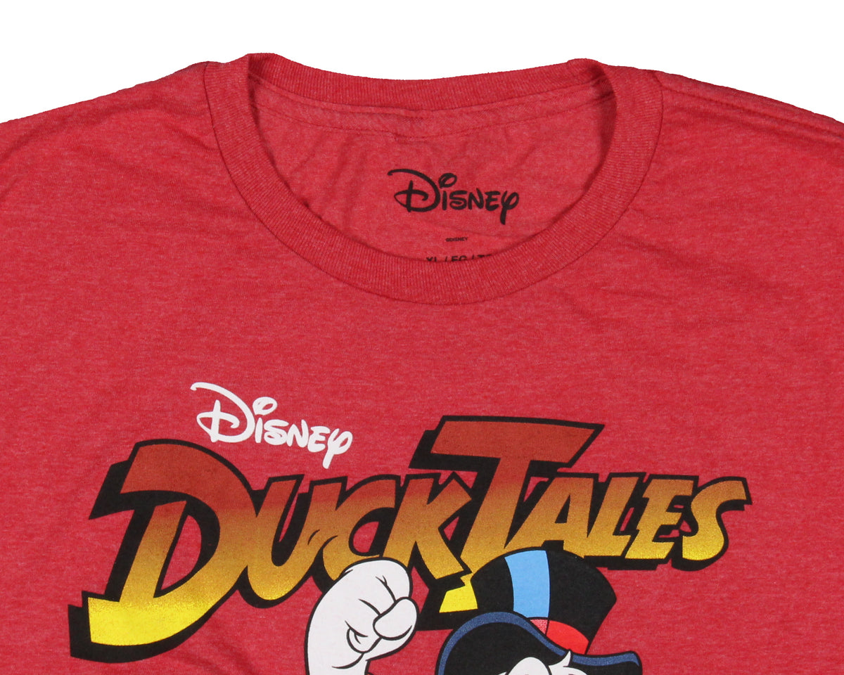 Disney Men's DuckTales Scrooge McDuck Money Bags Red Heather T-Shirt