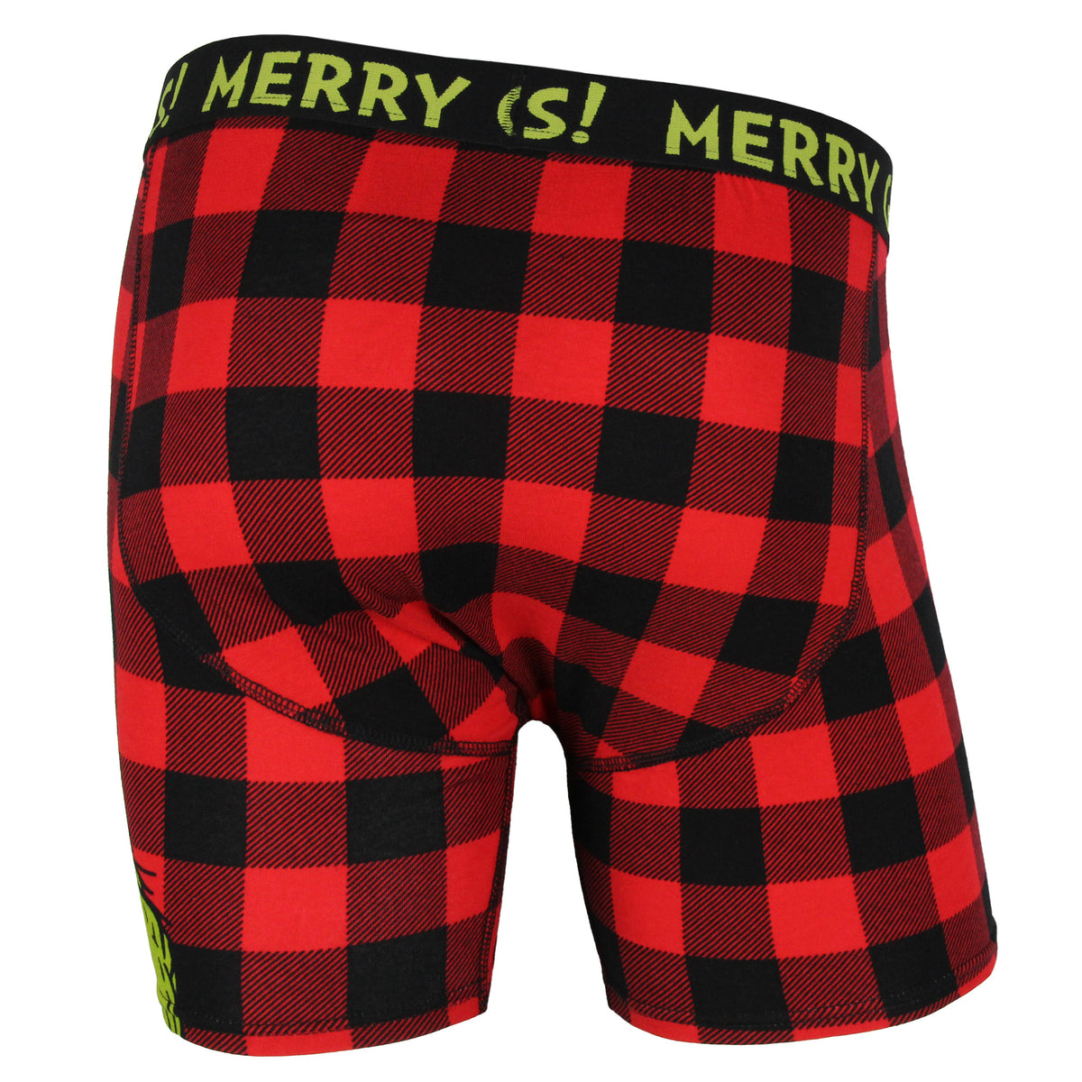 Dr. Seuss Merry Grinchmas Grinch Santa Buffalo Plaid Boxer Briefs Underwear
