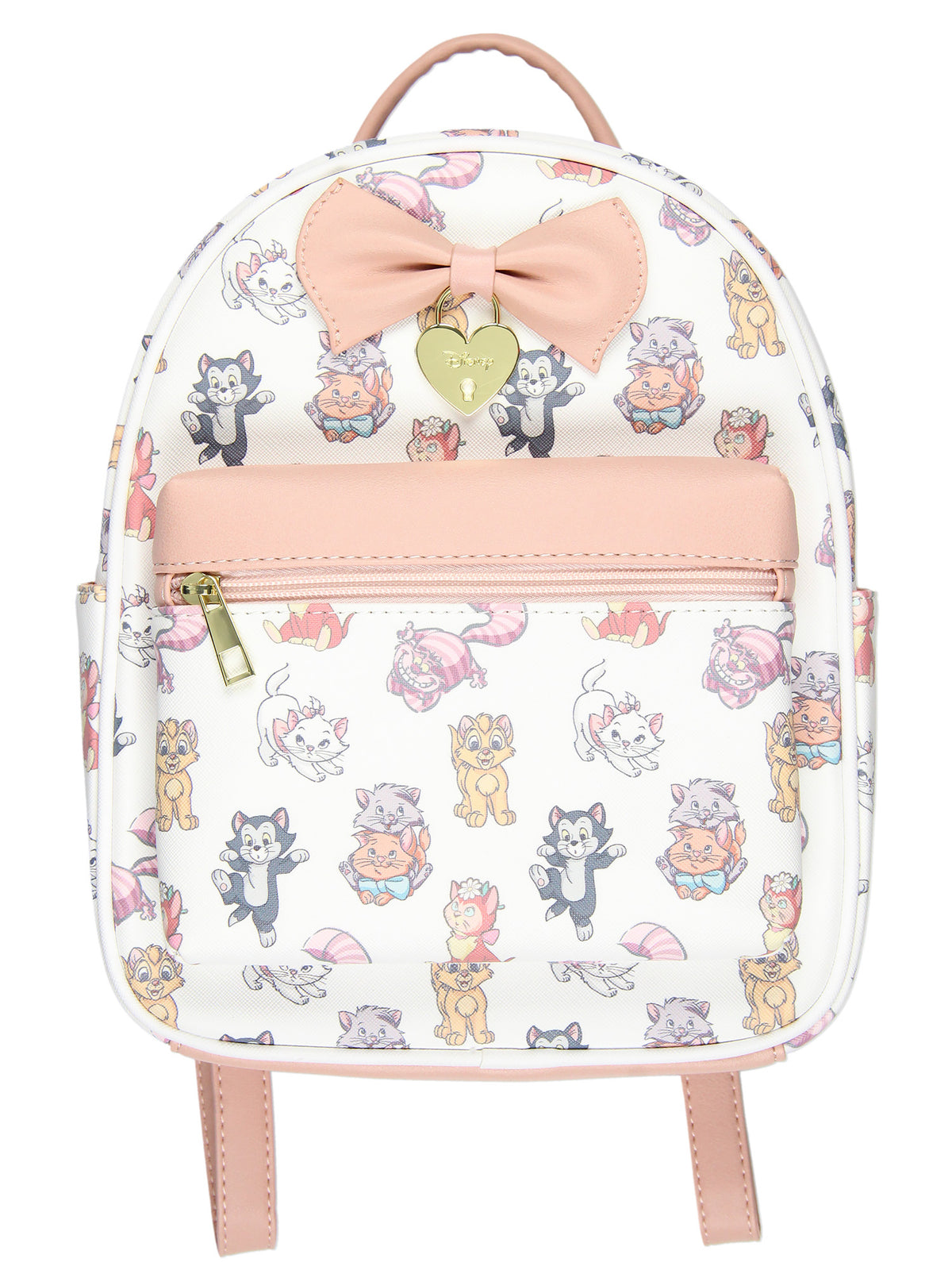 Disney Cats Saffiano Faux Leather Tote Bag Mini Backpack 12"