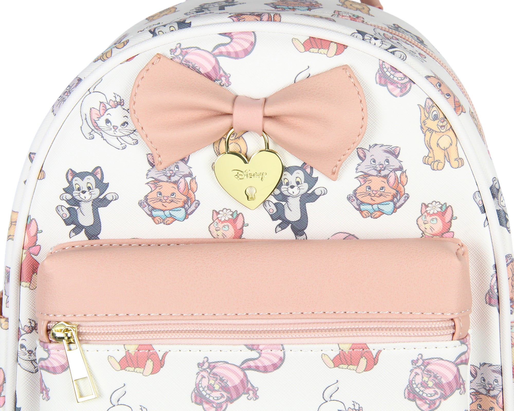 Disney Cats Saffiano Faux Leather Tote Bag Mini Backpack 12"
