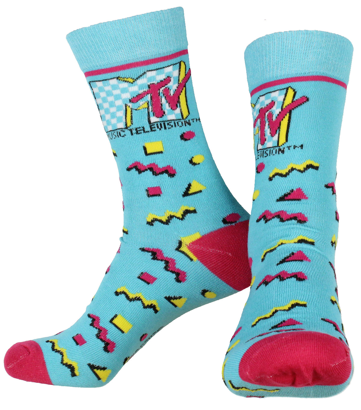 MTV Music Television Logo Adult Unisex 2 Pack Crew Socks