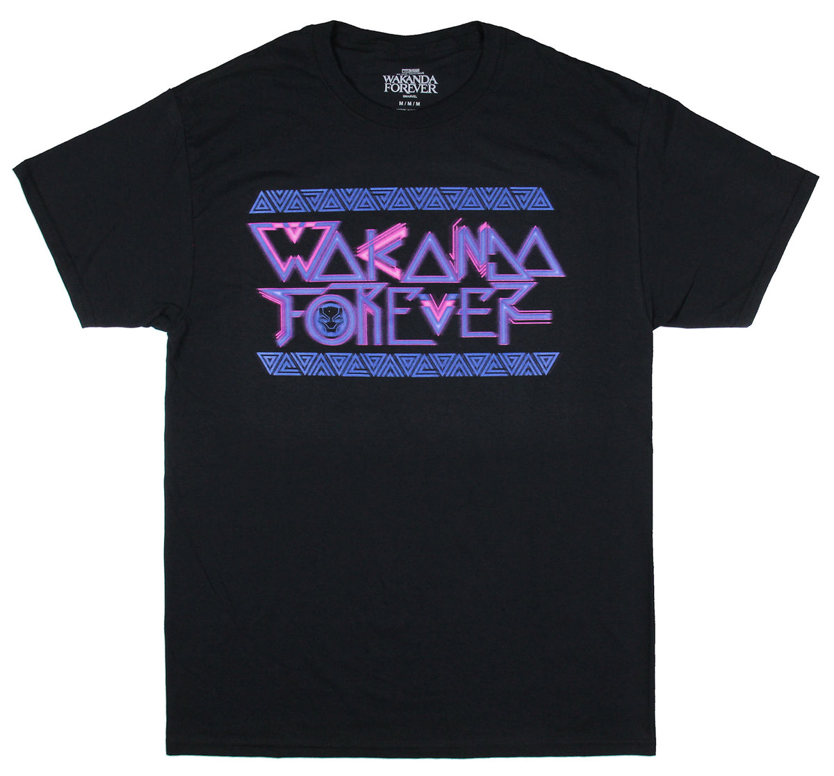 Black Panther Wakanda Forever Men's Neon Logo T-Shirt