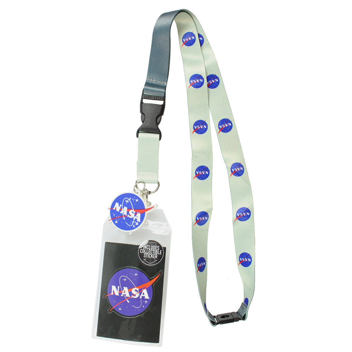 NASA ID Lanyard Badge Holder Classic Logo With 2" Charm Pendant