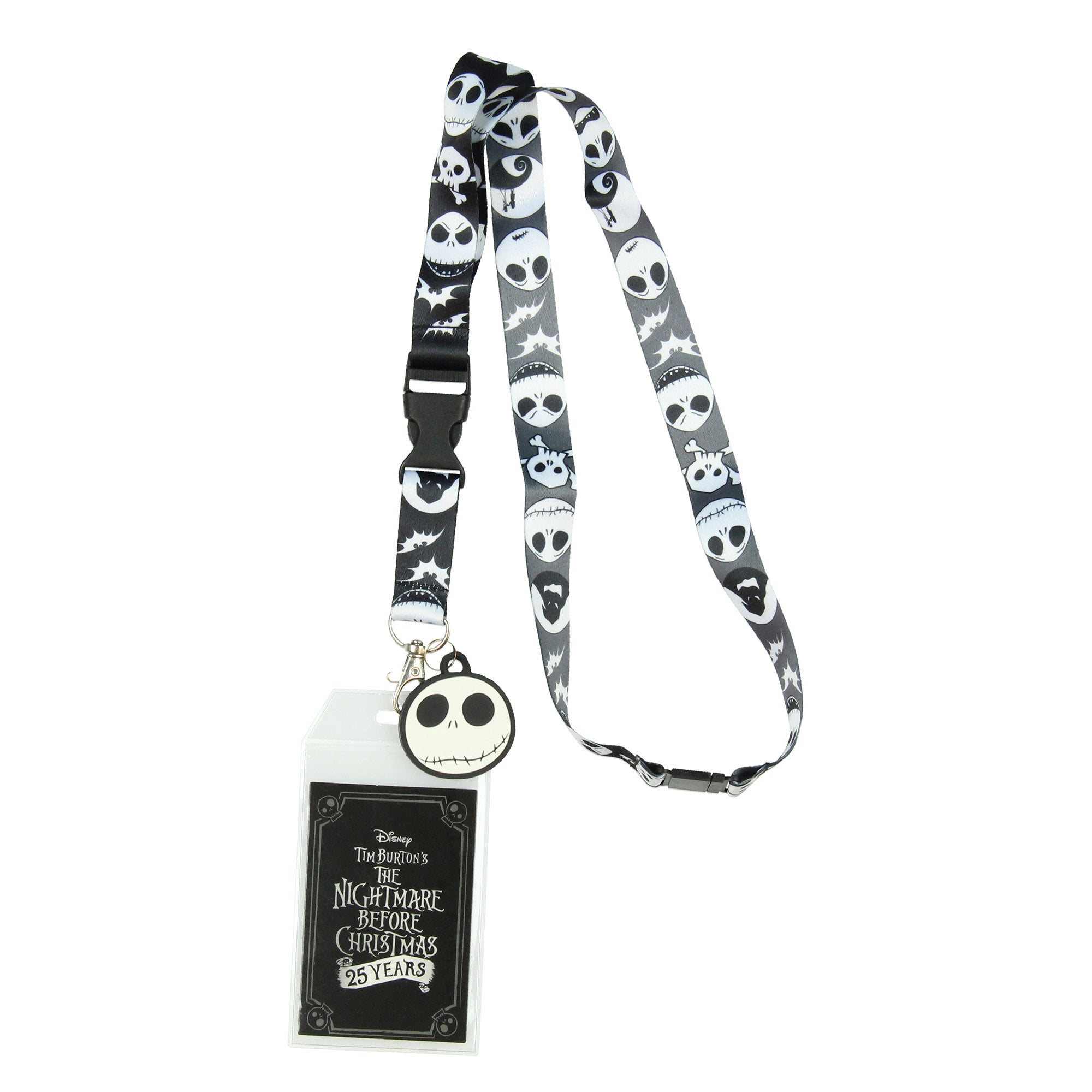 Nightmare Before Christmas Jack ID Lanyard Badge Holder With 1.5" Charm Pendant - Seven Times Six