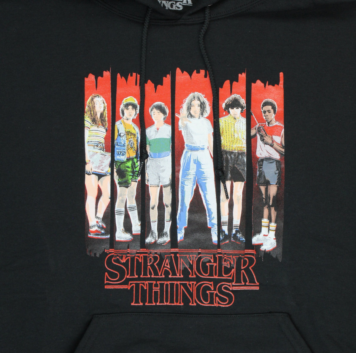 Stranger Things Men's Blurred Character Panel Sweatshirt Pullover Hoodie