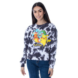 Pokemon Women's Pikachu Bulbasaur Charmander Squirtle Tie Dye Pullover Sweatshirt