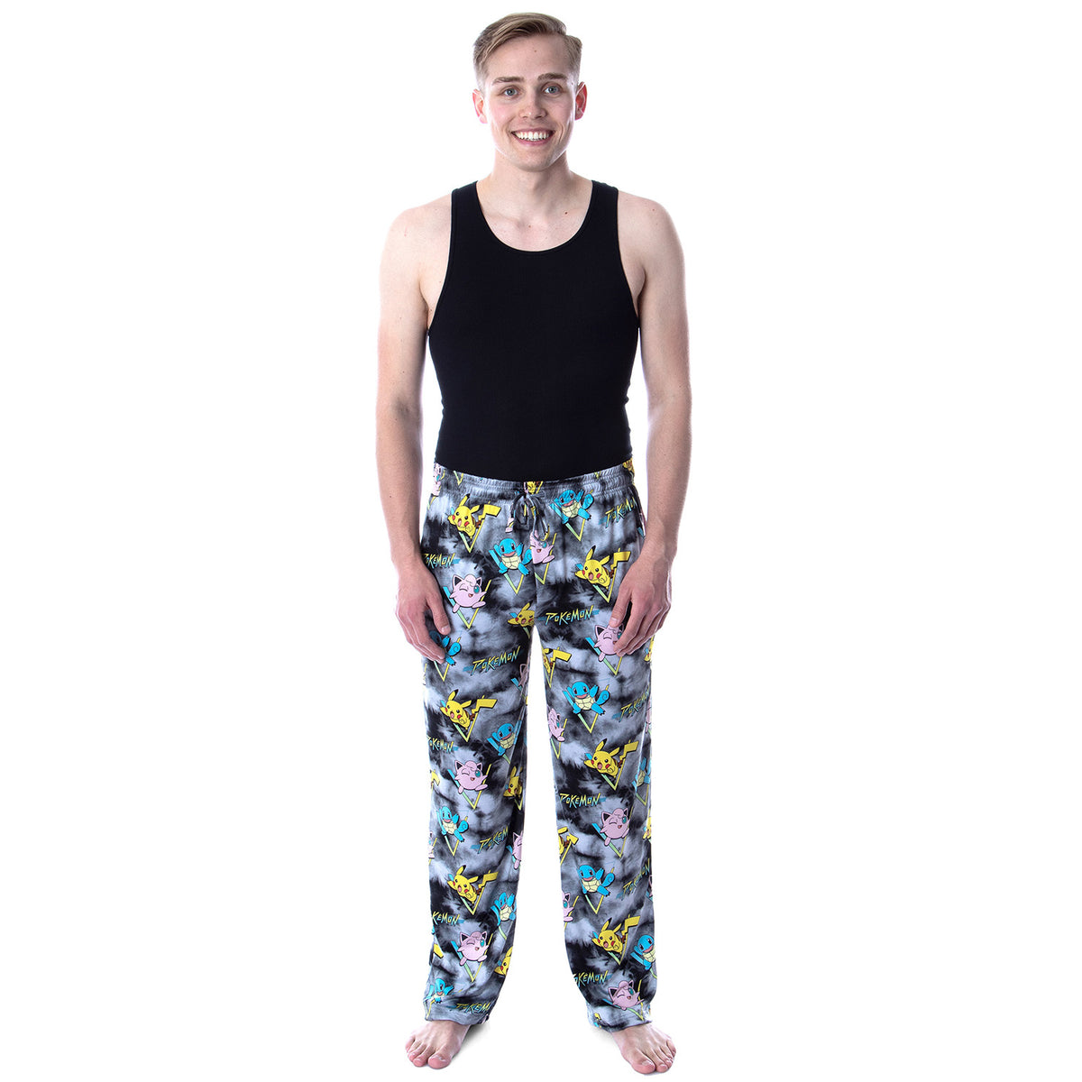 Pokemon Men's Pikachu Squirtle and Jigglypuff Tie Dye Sleep Pajama Pants