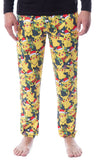 Pokemon Mens' Pikachu Christmas Santa Toss Print Sleep Pajama Jogger Pants