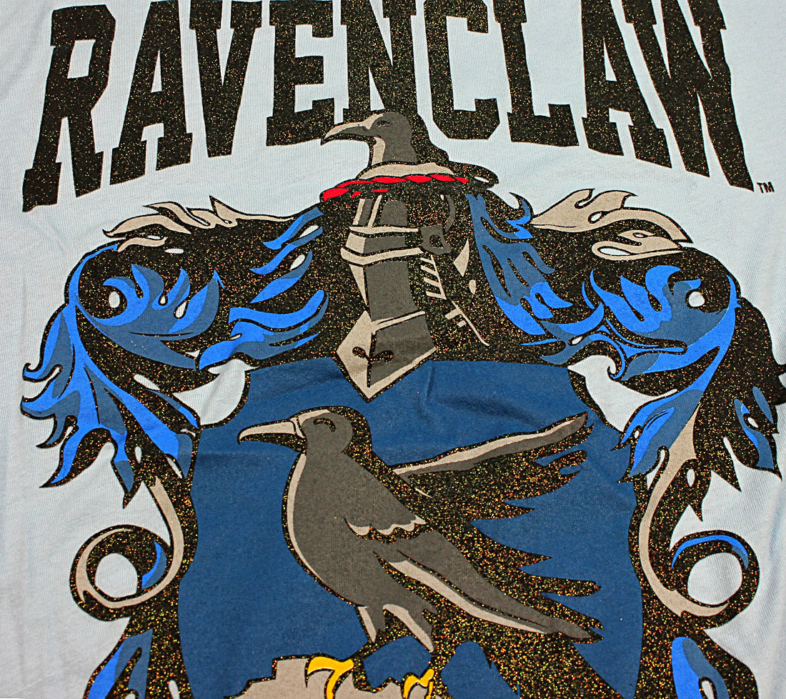 Harry Potter Ravenclaw House Juniors Blue T-shirt (Glitter Blue, XX-Large) Adult