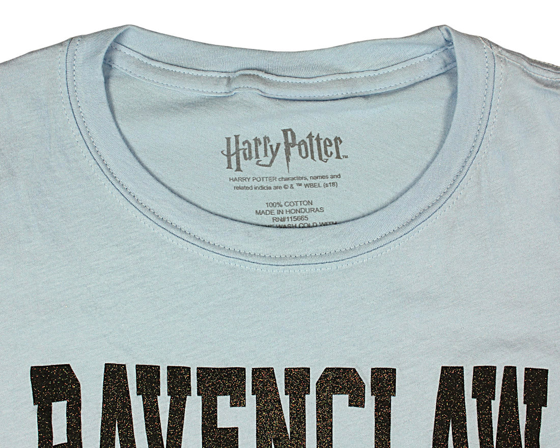 Harry Potter Ravenclaw House Juniors Blue T-shirt (Glitter Blue, XX-Large) Adult