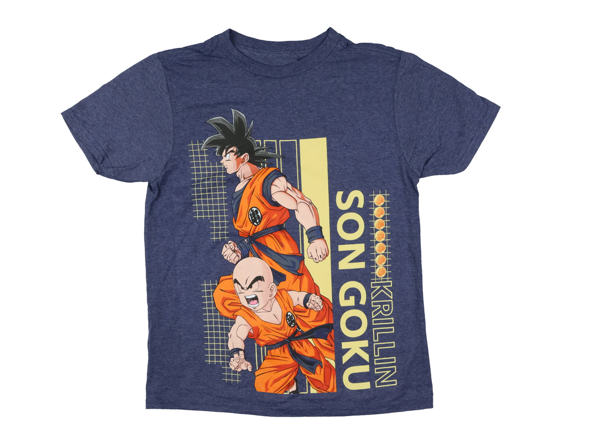 Dragon Ball Z Shirt Boy's Son Goku and Krillin Short Sleeve Graphic Tee