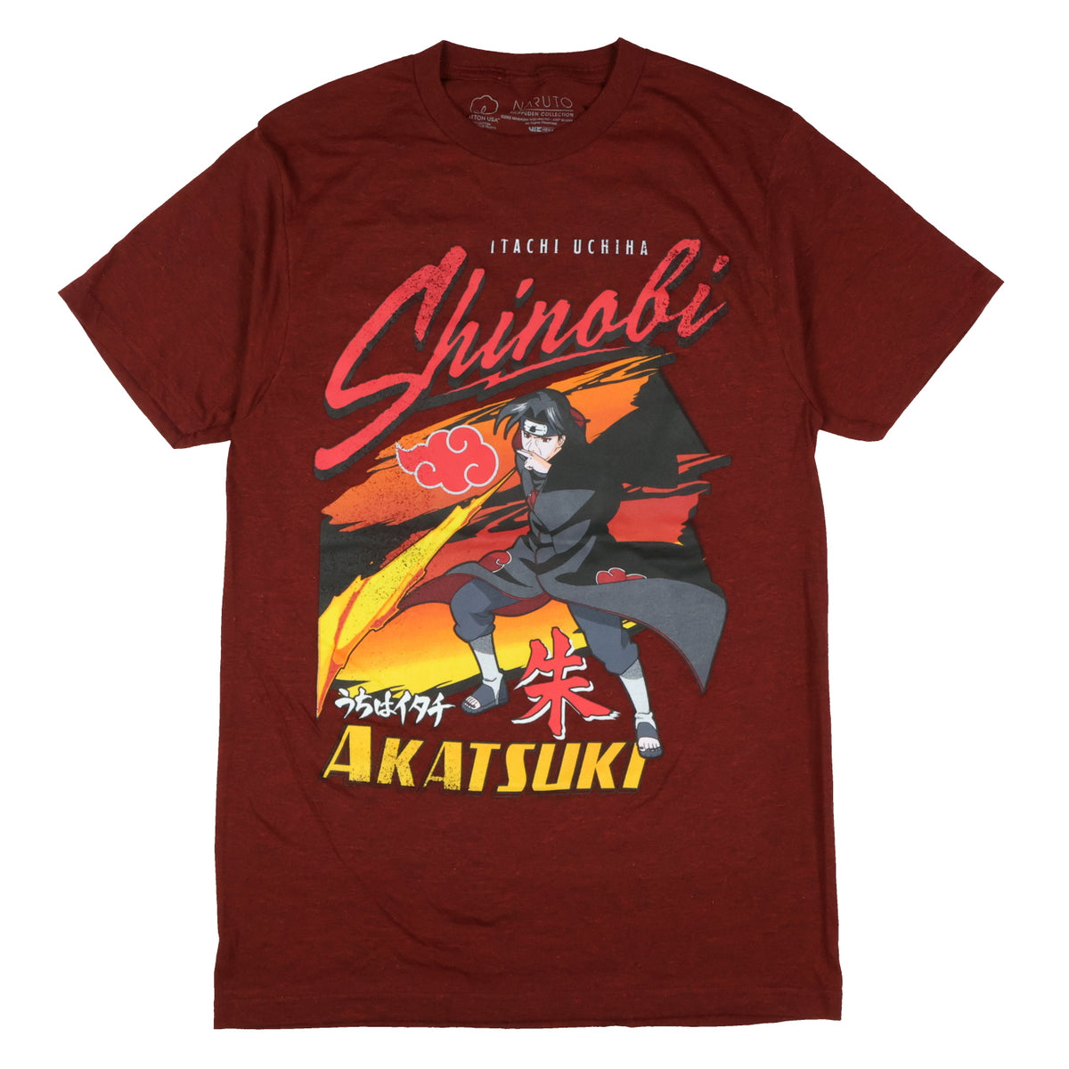 Naruto T-Shirt Men's Itachi Uchiha Shinobi Short Sleeve Graphic Tee