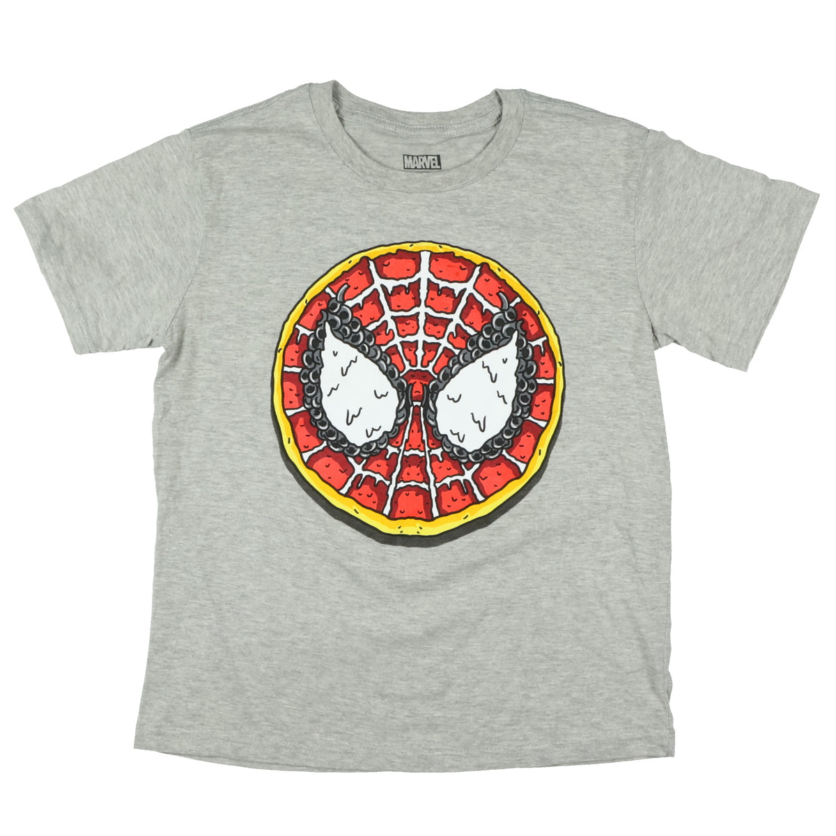 Marvel Spider-Man Shirt Boys' Pizza Face Short Sleeve Graphic Top