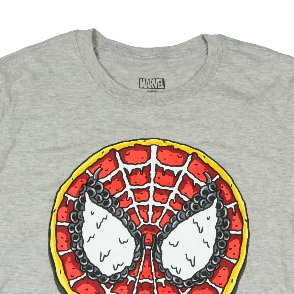 Marvel Spider-Man Shirt Boys' Pizza Face Short Sleeve Graphic Top