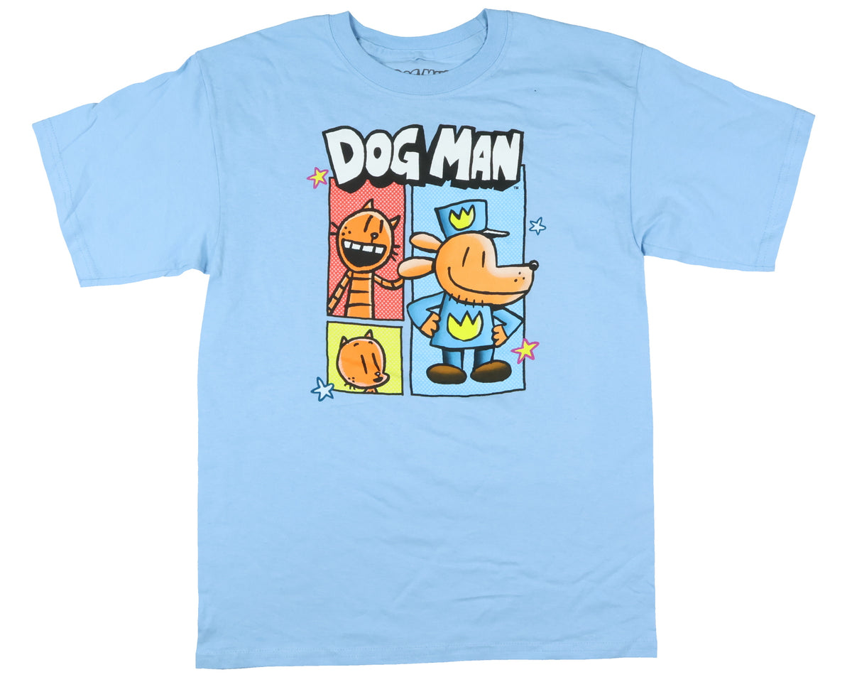 Dog Man T-Shirt Big Boys' Petey and Dog Man Short Sleeve Graphic Top