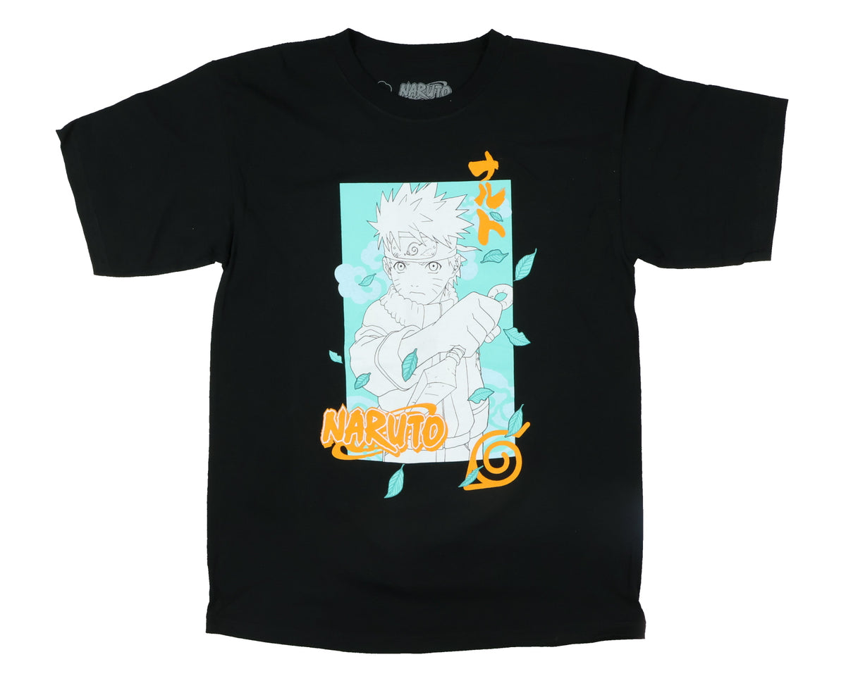 Naruto T-Shirt Boys' Black and White Sketch Short Sleeve Graphic Tee