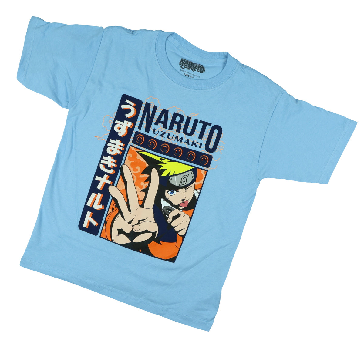 Naruto Uzumaki T-Shirt Boy's Tongue Out Pose Winky Face Short Sleeve Top