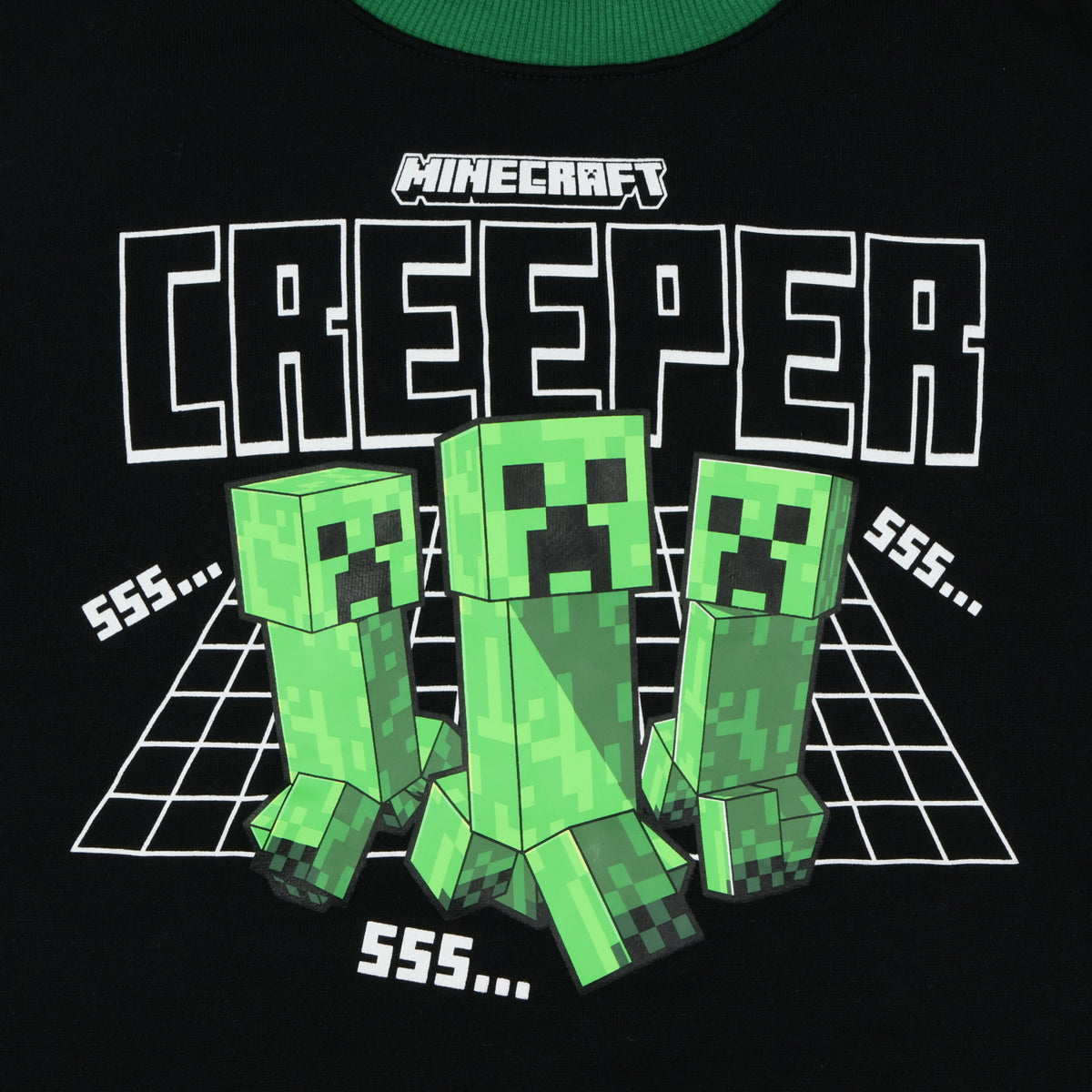 Minecraft Sweatshirt Boy's Creeper Fleece Lined Long Sleeve Pullover