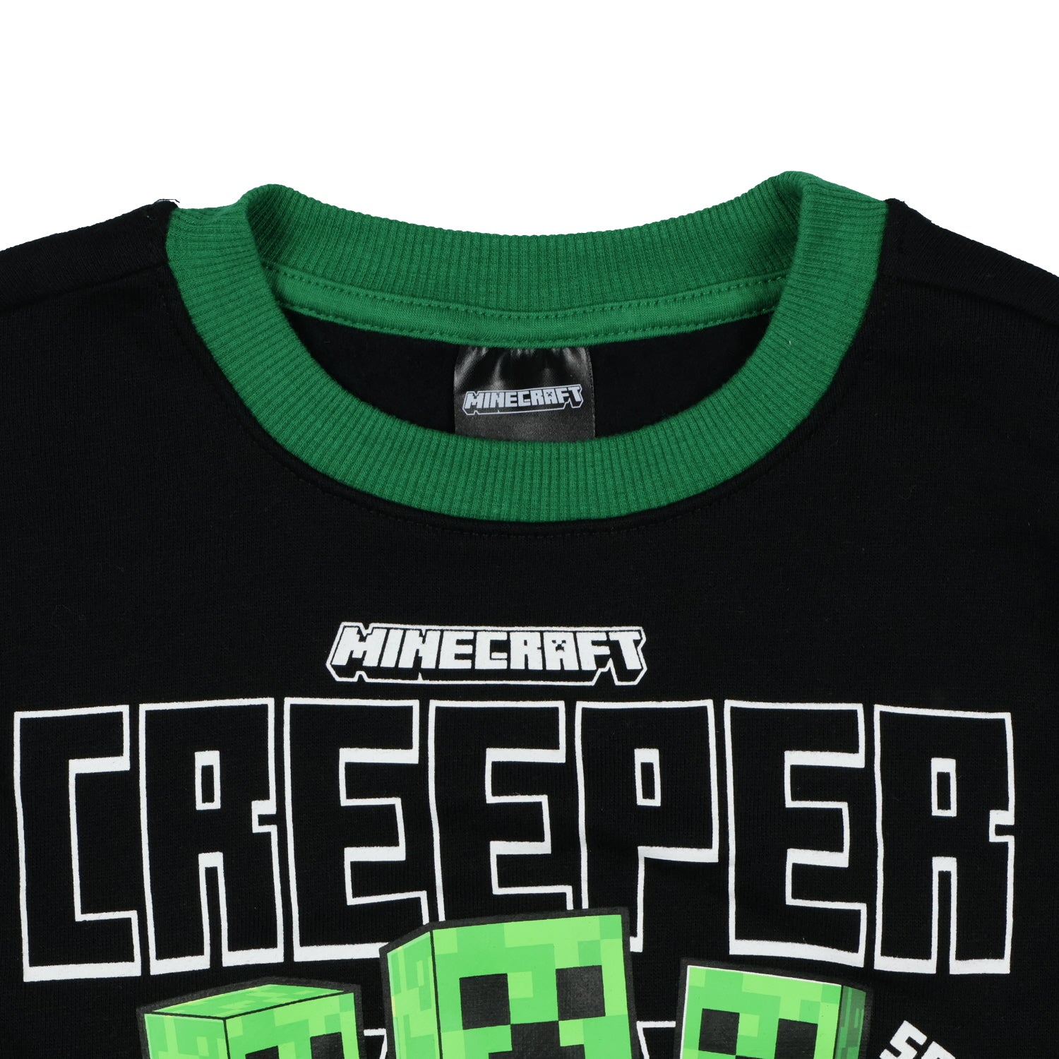 Minecraft Sweatshirt Boy's Creeper Fleece Lined Long Sleeve Pullover